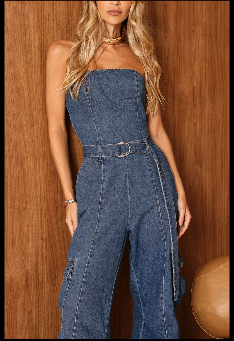 Macacao Dani jeans 100% algodão