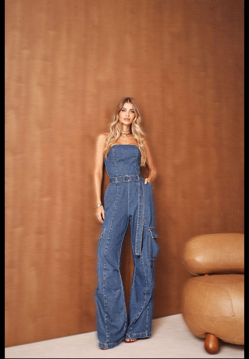 Macacao Dani jeans 100% algodão